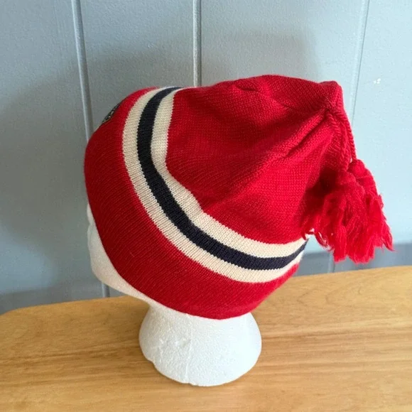 90s Y2K Vtg Polo Sport Ralph Lauren Retro Ski Beanie Tassel Hat USA Shield Patch
